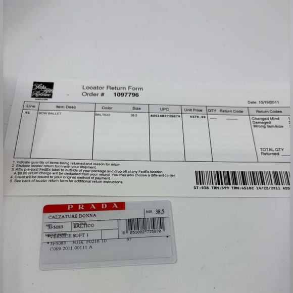 Prada Women's Yellow Ballet Flats size 38.5 EU - Picture 10 of 12